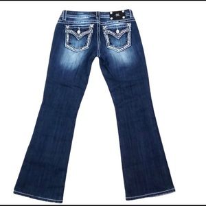 Miss Me Mid Rise Stretch  Flap Pocket Easy Boot Cut 27x30
